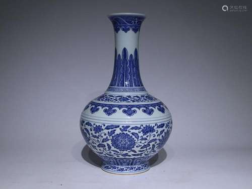 CHINESE BLUE-AND-WHITE VASE DEPICTING 'SCROLL', '...