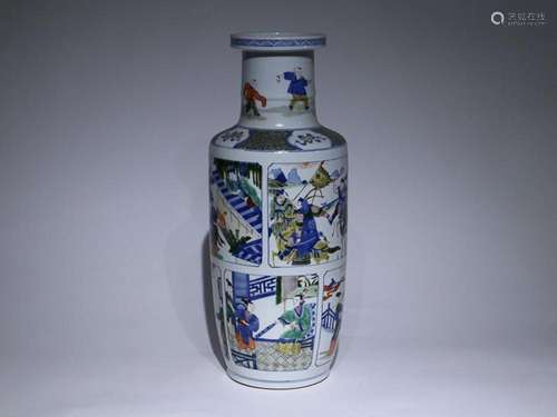 CHINESE BLUE-AND-WHITE MALLET VASE DEPICTING 'FIGURE STO...