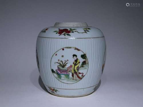 CHINESE FAMILLE-ROSE JAR DEPICTING 'FIGURE STORY'