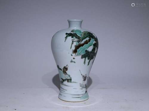 CHINESE FAMILLE-VERTE MEIPING VASE DEPICTING 'FIGURE STO...