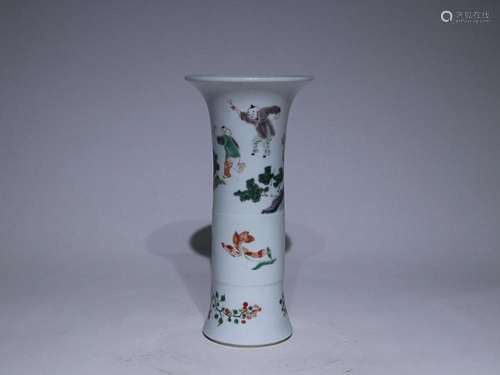 CHINESE FAMILLE-VERTE GU VESSEL DEPICTING 'CHILDREN AT P...