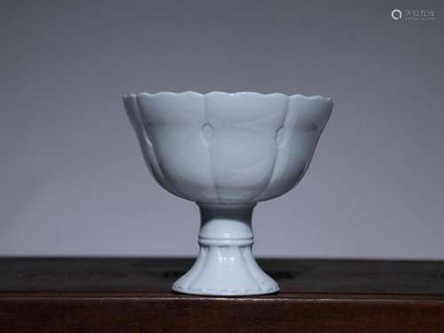 CHINESE WHITE-GLAZED CUP ON HIGH FOOT, 'QING YONGZHENG&#...