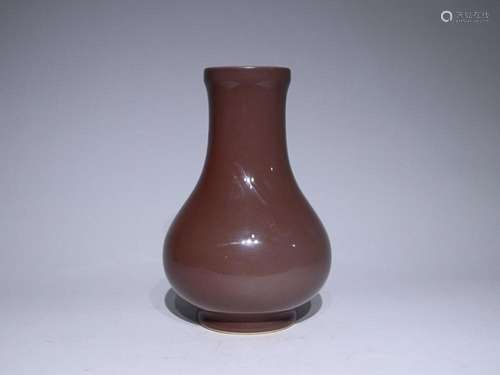 CHINESE SACRIFICIAL-RED-GLAZED VASE, 'QING QIANLONG'...