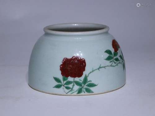 CHINESE UNDERGLAZE-RED FAMILLE-VERTE ZUN VASE DEPICTING '...