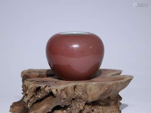 CHINESE RED-GLAZEDD JAR, 'YONGZHENG' MARK