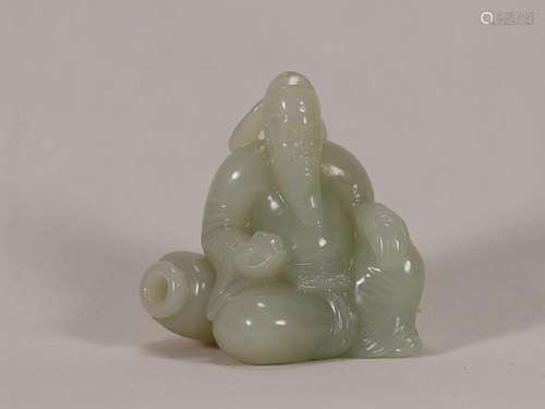 CHINESE HETIAN JADE FIGURE OF LIBAI