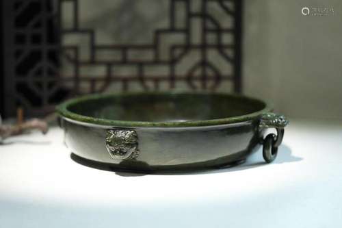 CHINESE JASPER ANIMAL MASK-HANDLED WASHER