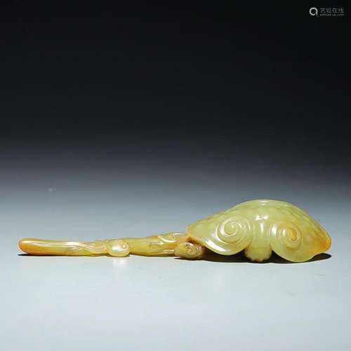 CHINESE HETIAN JADE JASPER RUYI SCEPTER