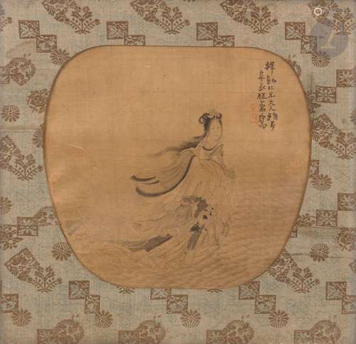 Peinture sur éventail, attribuée à Fuchang Renxun - 阜長 任薫...