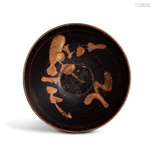 A Jizhou painted black-glazed 'prunus' bowl, Souther...