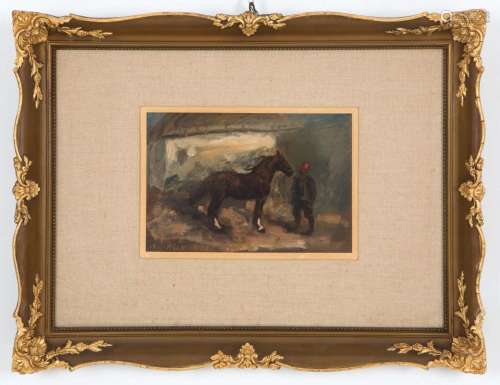 A. J. ALEX. Painting "COSACCO WITH HORSE"
