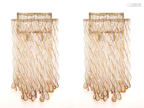 AURELIANO TOSO. Pair of Elica wall lamps