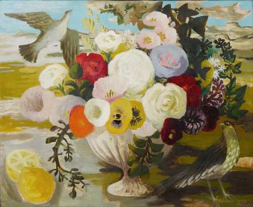 λ MARY FEDDEN (BRITISH 1915-2012), STILL LIFE OF FLOWERS IN ...