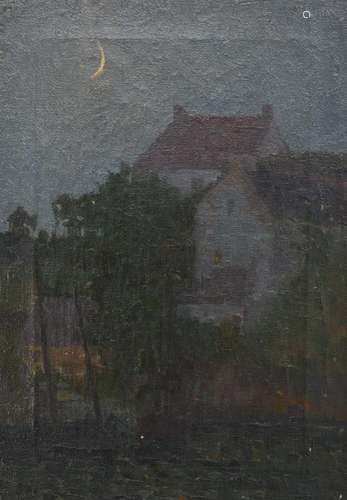 JAMES BOLIVAR MANSON (BRITISH 1879-1945), MOONLIT HOUSES, RI...