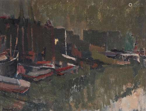 λ DAVID BOMBERG (BRITISH 1890-1957), THAMES BARGES