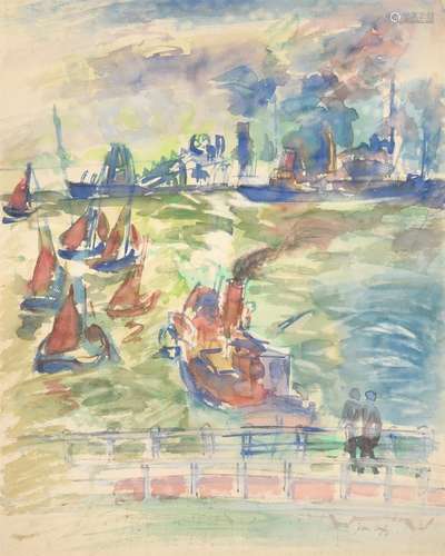 λ JEAN DUFY (FRENCH 1888-1964), LE BASSIN DE LA MANCHE AU HA...