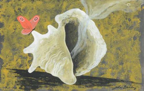 λ JOHN BANTING (BRITISH 1902-1970), CONCH SHELL AND BUTTERFL...