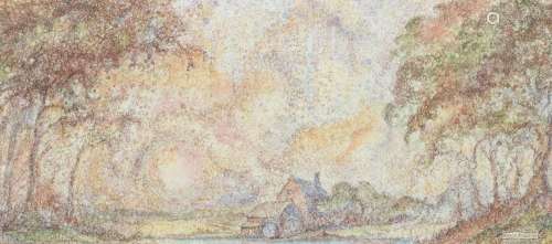 【AR】Annie French (British, 1872-1965) The Water Mill 17 x 36...