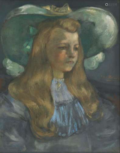 James Watterston Herald (Scottish, 1859-1914) Girl in bonnet...