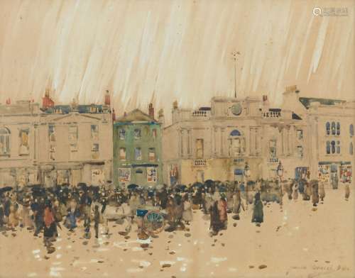 James Watterston Herald (Scottish, 1859-1914) Town scene in ...