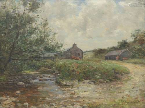 Joseph Morris Henderson RSA (British, 1863-1936) Barns by a ...