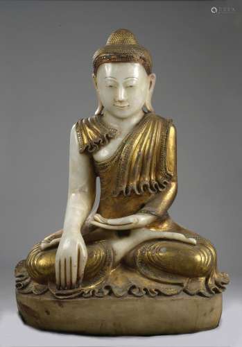 Buddha Maravijaya assis en virasana les mains en bumishparsh...
