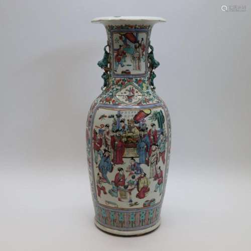 Chinese porseleinen vaas met decor van wijsgeren - Hoogte 61...
