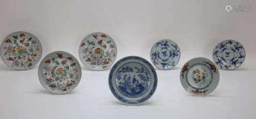 3 gepolychromeerde Chinese porseleinen gekleurde borden met ...