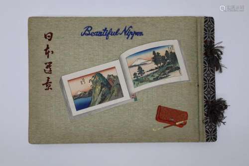 Japans boek, mooi verlucht met houtsnedes 'Beautiful Nip...