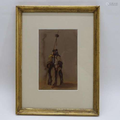 ABRANTI get. 1844 'Orientaalse man' aquarel 20,5 x 1...