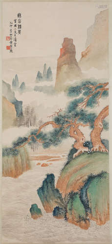 李研山山水纸本立轴