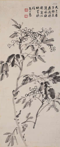马公愚花卉（lot098-113为同一藏家藏）纸本立轴