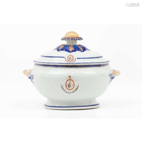 A large armorial tureen