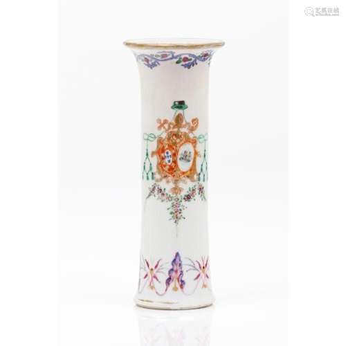 An armorial beaker vase