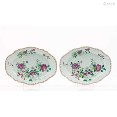 A pair of scalloped oval serving platters