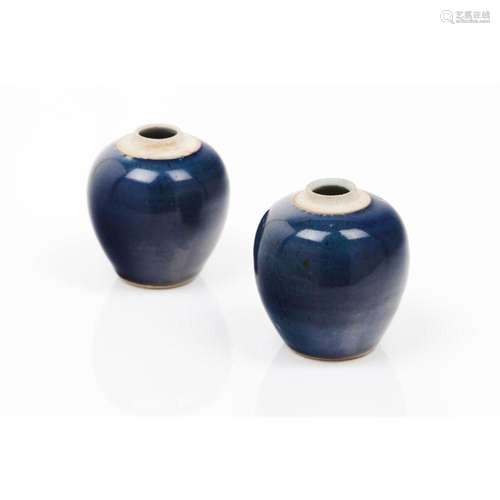 A pair of small "Powder Blue" vases