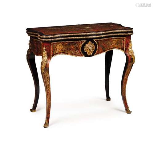 A Napoleon III card table in the Boulle manner