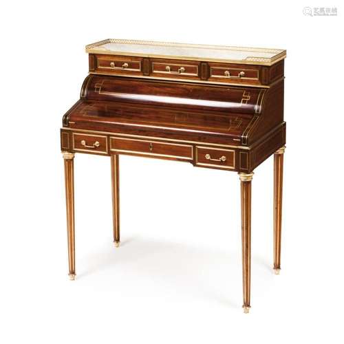 A Louis XVI style roll top desk