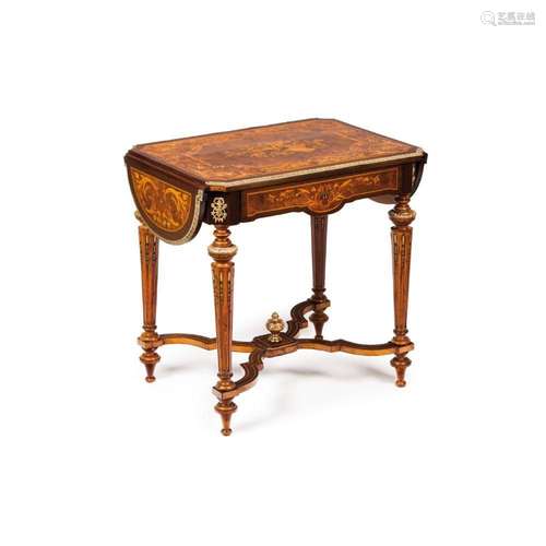 A Napoleon III drop-leaf table