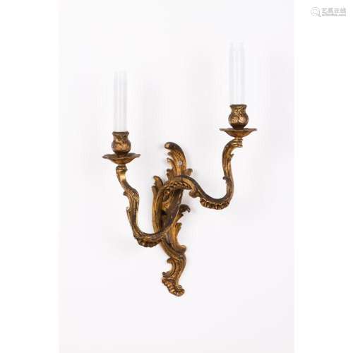 A pair of two-light Louis XVI style wall lights
