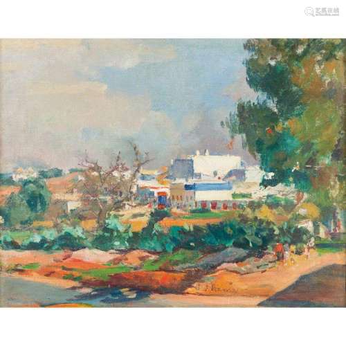 José Joaquim Ramos (1881-1972)A landscape with building and ...