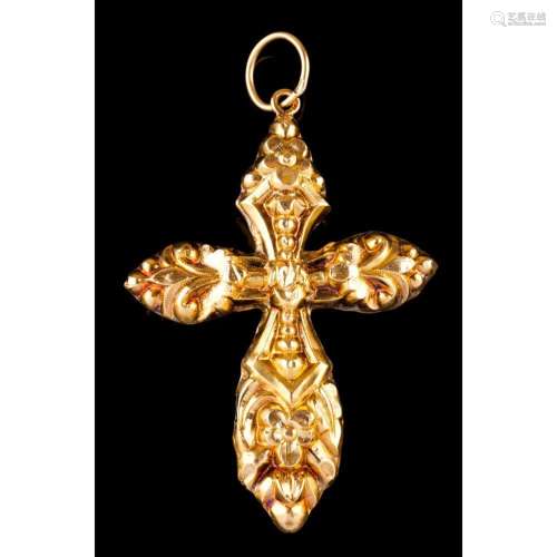 A Baroque cross pendant