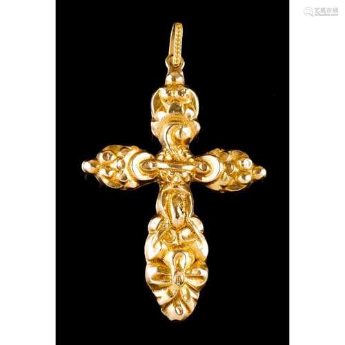 A Baroque cross pendant