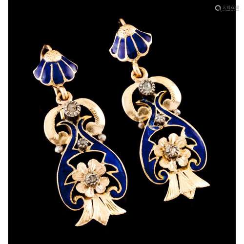 A pair of drop earrings