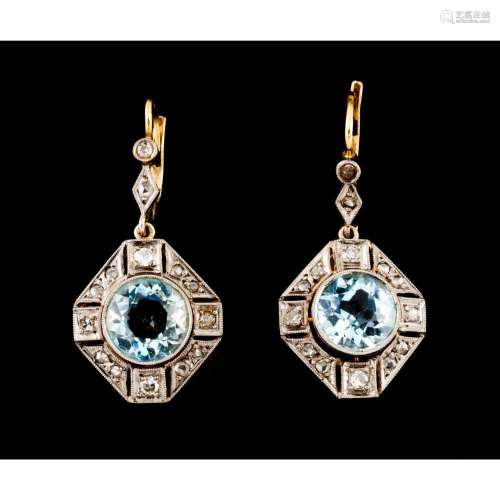 A pair of Art Deco drop earrings