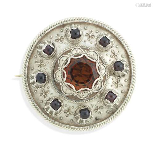 A SILVER AND GEM-SET BROOCH OF LOCHBUIE DESIGN, VICTORIAN
