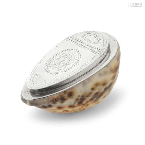 A GEORGE III COWRIE SHELL SNUFF MULL By William Scott I of D...