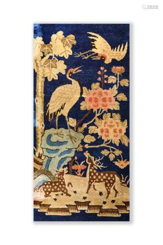 Qing Dynasty,Crane Deer with Spring Pattern Tapestry