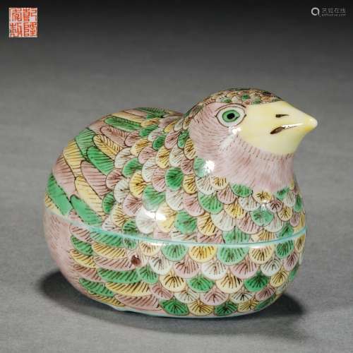 Qing Dynasty,Multicolored Bird Pattern Box