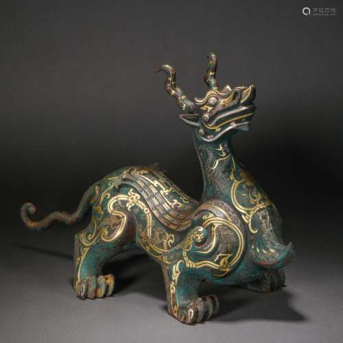 Han Dynasty,Inlaid Gold and Silver Supernal Dog